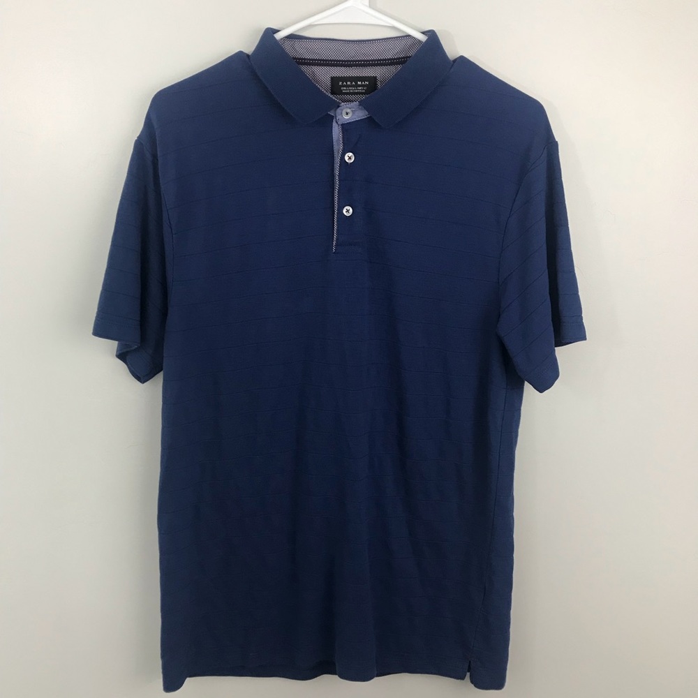 Zara Navy Blue Collared Shirt